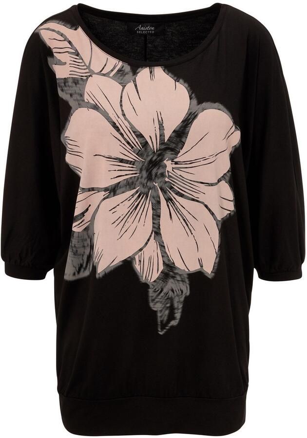 Aniston SELECTED Shirt met vleermuismouwen met grote bloemenprint aan de voorkant - Foto 6