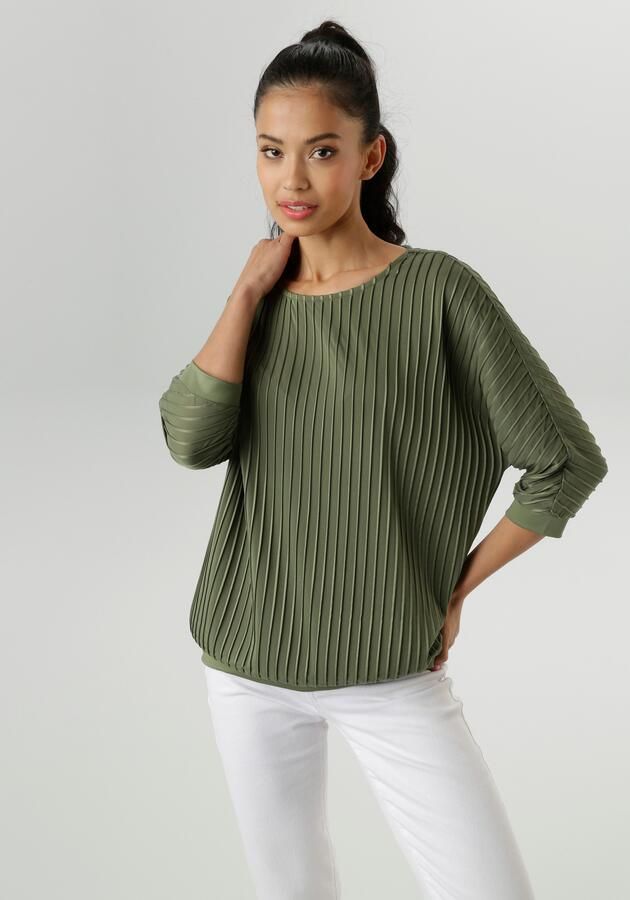 Aniston SELECTED Shirt met vleermuismouwen met moderne oppervlaktestructuur nieuwe collectie - Foto 7