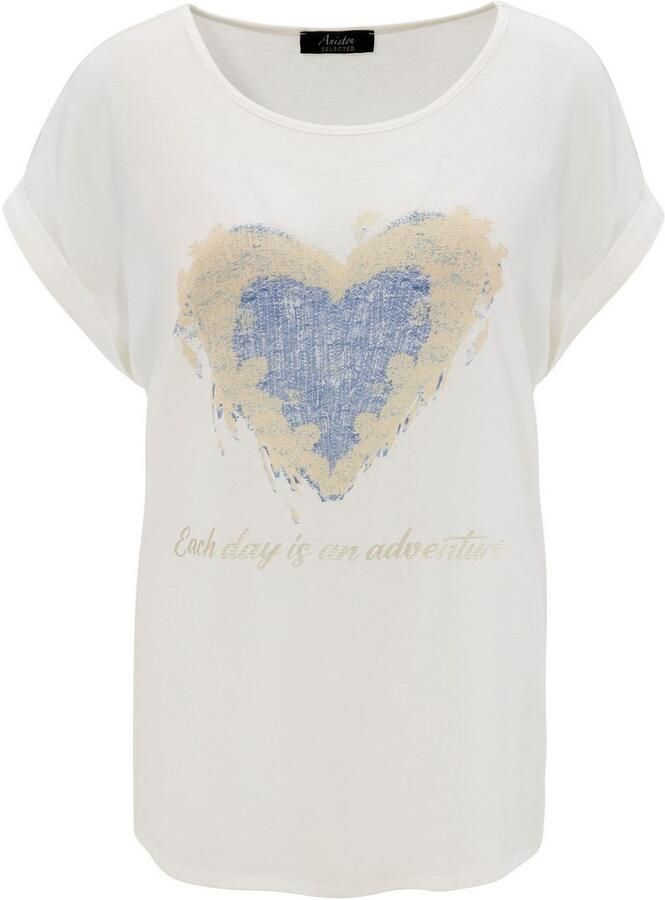 Aniston SELECTED Shirtblouse gedeeltelijk met glanzende goudkleurige folieprint - Foto 2