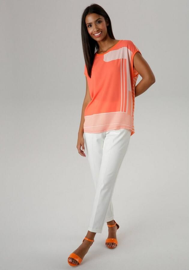 Aniston SELECTED Shirtblouse met gestreepte rug en overhangende schouders - Foto 5