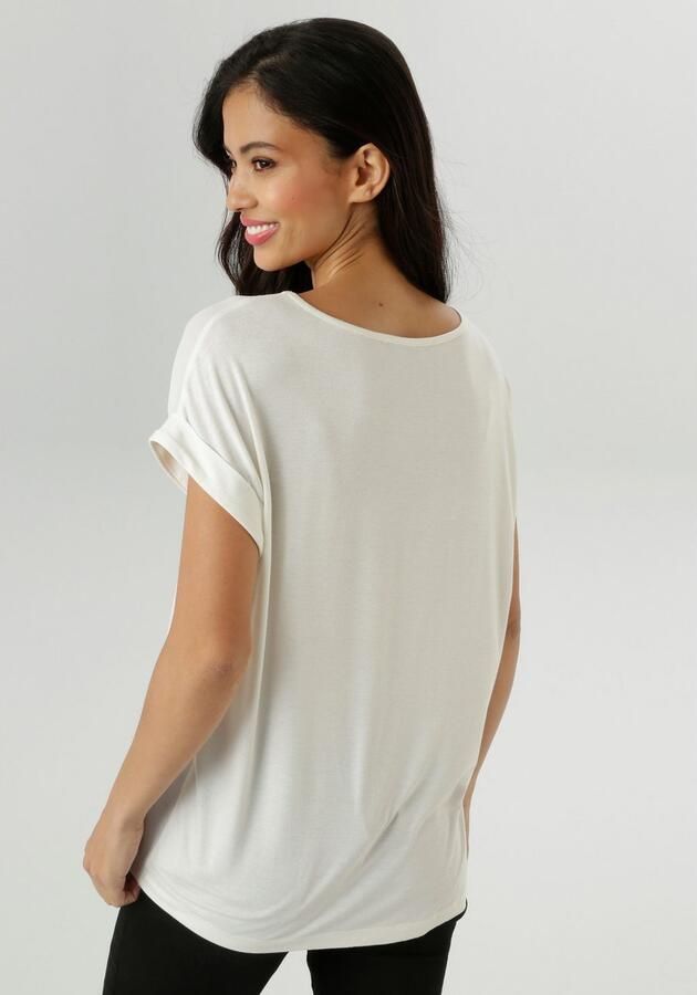 Aniston SELECTED Shirtblouse met glanzende goudkleurige harten bedrukt nieuwe collectie - Foto 5