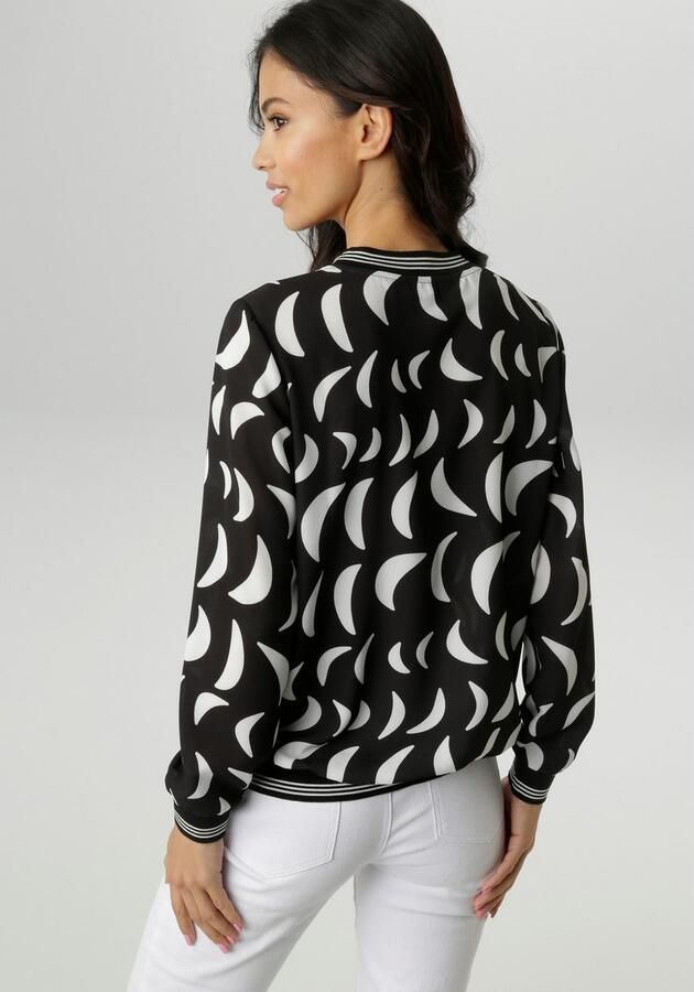 Aniston SELECTED Shirtblouse met sportief gestreepte chetten nieuwe collectie - Foto 4