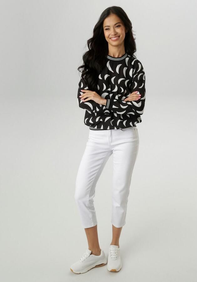 Aniston SELECTED Shirtblouse met sportief gestreepte chetten nieuwe collectie - Foto 5