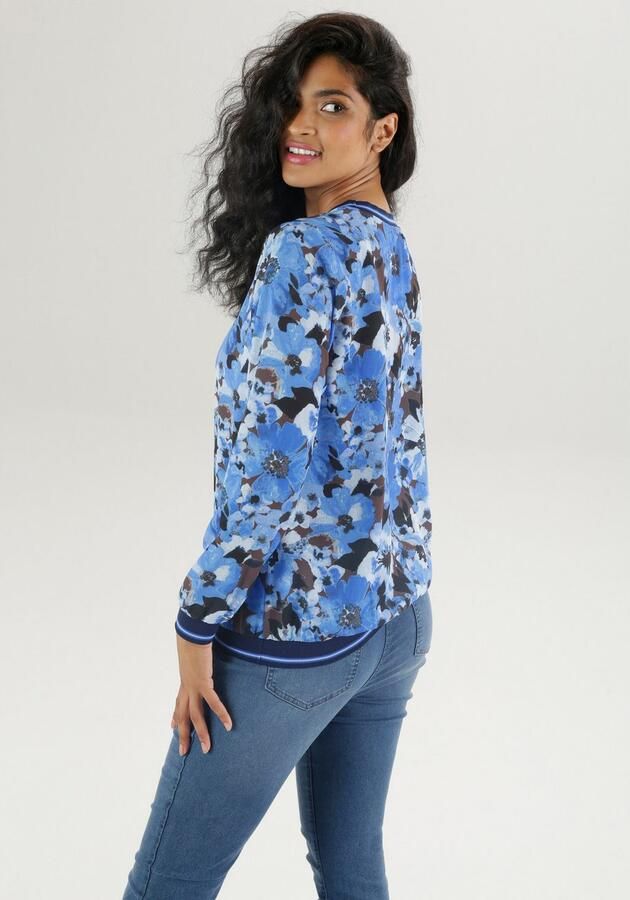 Aniston SELECTED Shirtblouse met strepen op de sportieve ribboorden - Foto 5