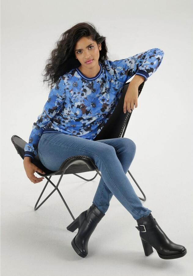 Aniston SELECTED Shirtblouse met strepen op de sportieve ribboorden - Foto 4