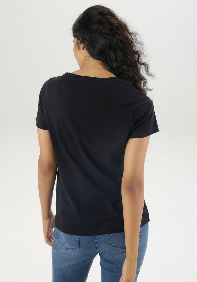 Aniston SELECTED T-shirt in tijdloos zwart-wit - Foto 5