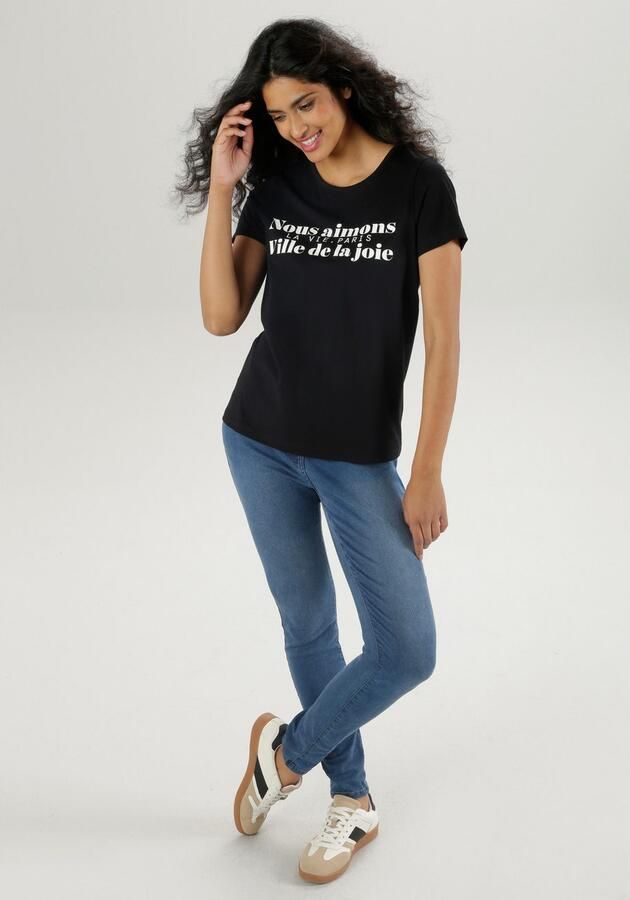 Aniston SELECTED T-shirt in tijdloos zwart-wit - Foto 6