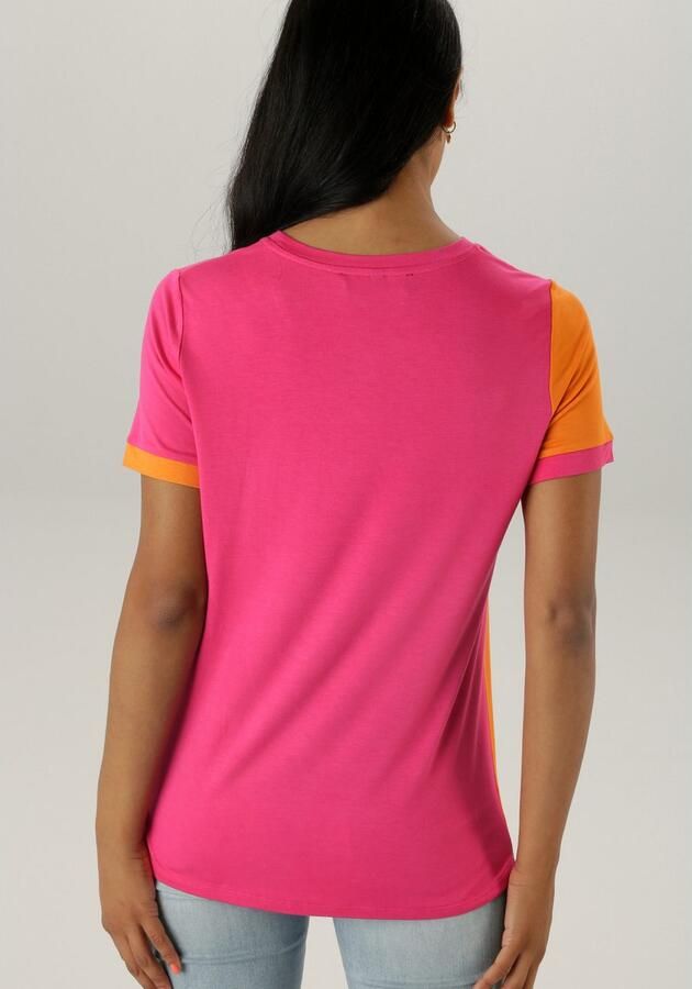 Aniston SELECTED T-shirt met trendy en kleurrijke colorblock - Foto 6
