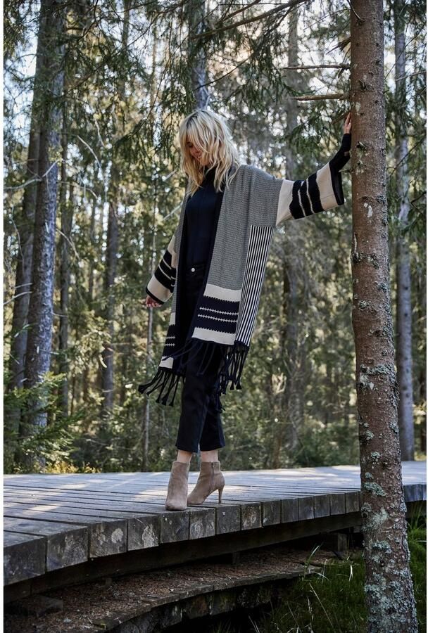 Aniston SELECTED Vest met franje bij de zoom