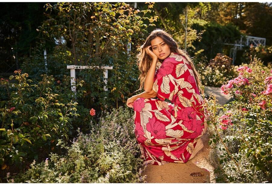 Aniston SELECTED Zomerjurk met grote bloemen- en bladprint - Foto 5