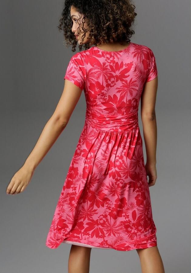 Aniston SELECTED Zomerjurk met pal en bloe in knalkleur - Foto 2