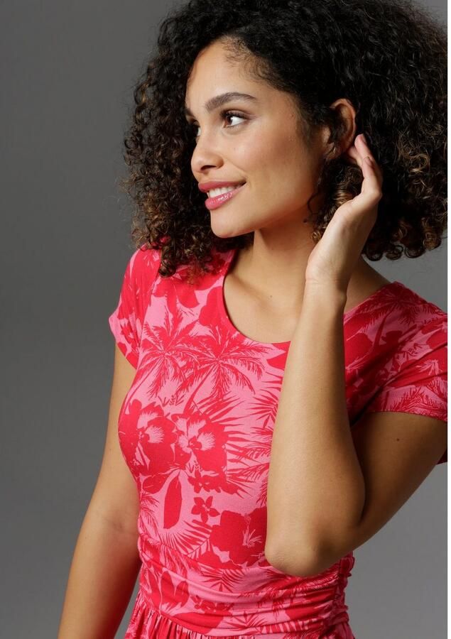 Aniston SELECTED Zomerjurk met pal en bloe in knalkleur