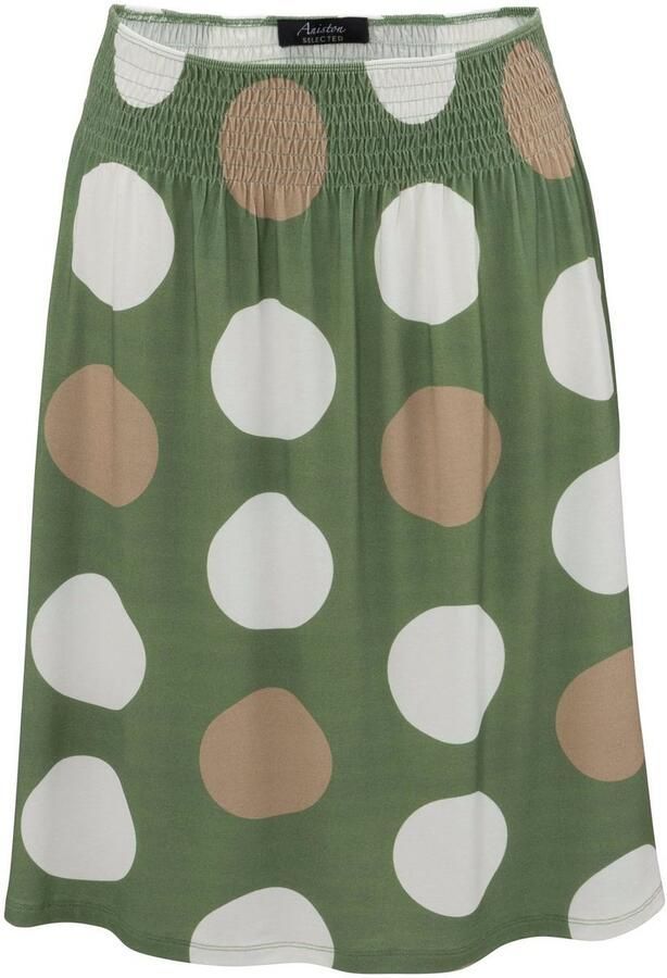 Aniston SELECTED Zomerrok met gesmokte tailleband en stippenprint - Foto 4