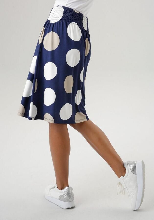 Aniston SELECTED Zomerrok met gesmokte tailleband en stippenprint - Foto 2