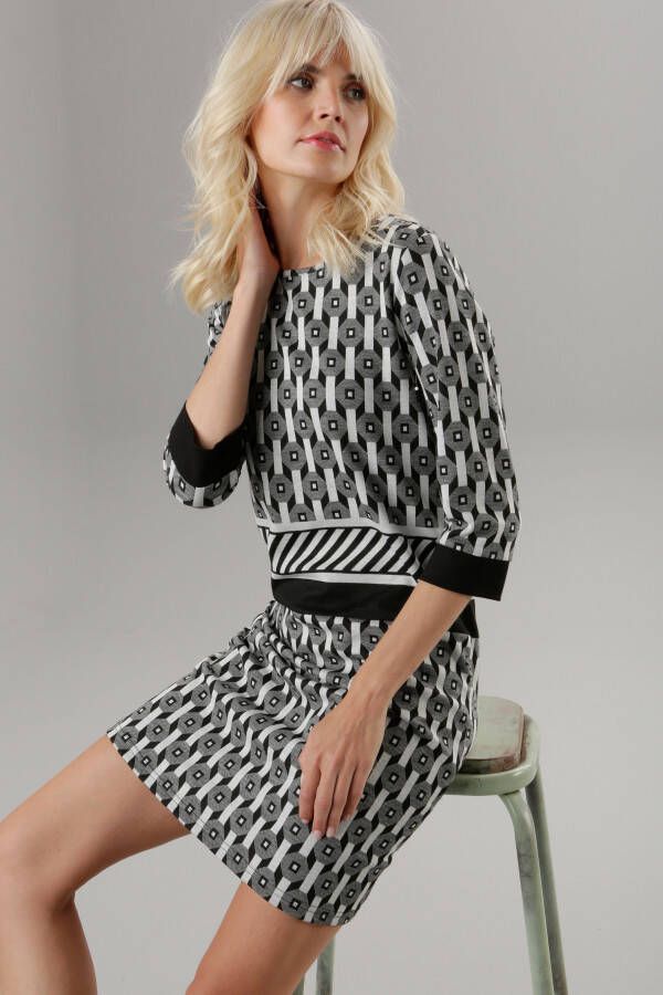 Aniston SELECTED Jerseyjurk met geometrisch motief