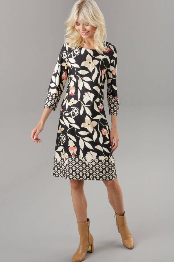 Aniston SELECTED Jerseyjurk met sierranden met patronen