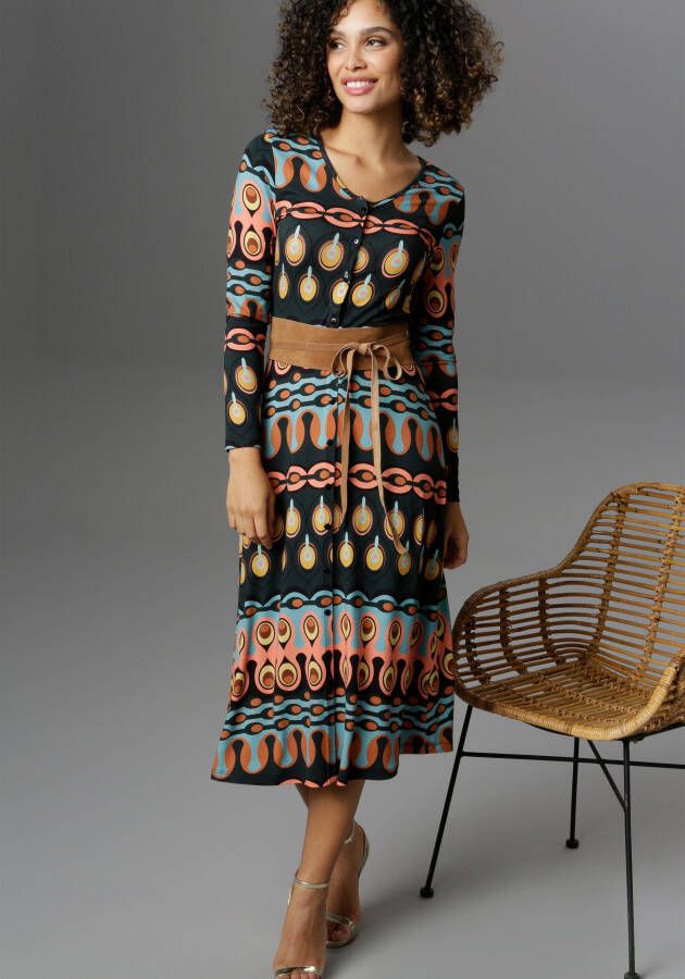 Aniston SELECTED Midi-jurk met knoopsluiting