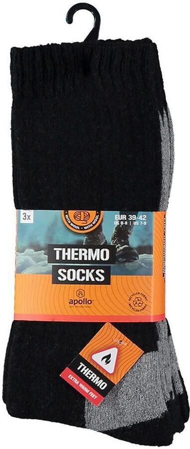 Apollo Basic sokken THERMAL TRACKING SOCKS Unisex met verwar de merinowol (2 paar Set van 3) - Foto 17