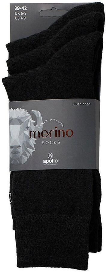 Apollo Basic sokken Unisex met borduursel en zachte merinowol (Set van 3) - Foto 18