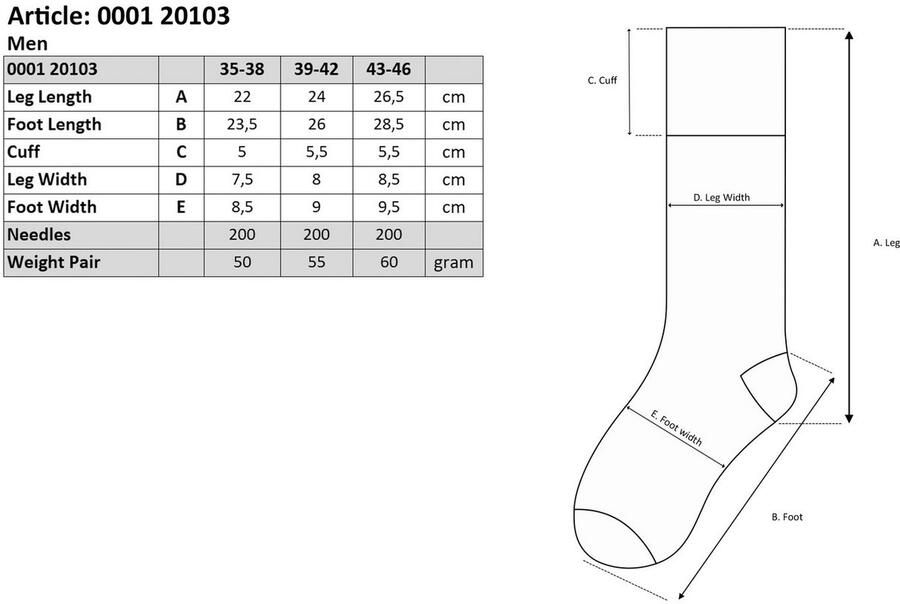 Apollo Basic sokken Unisex met borduursel en zachte merinowol (Set van 3) - Foto 4