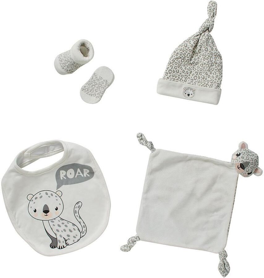 Apollo Newborn-cadeauset Tijger babyset muts sokken slab doek (set)
