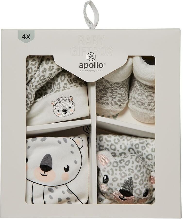Apollo Newborn-cadeauset Tijger babyset muts sokken slab doek (set) - Foto 3
