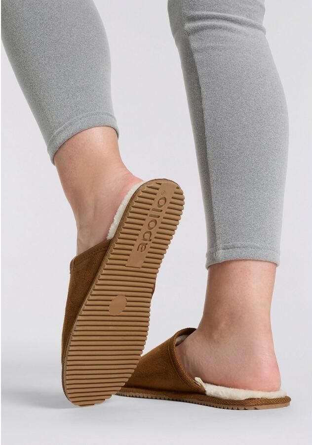 Apollo Pantoffels van suède-imitatie met rubberen zool (2-delig) - Foto 5