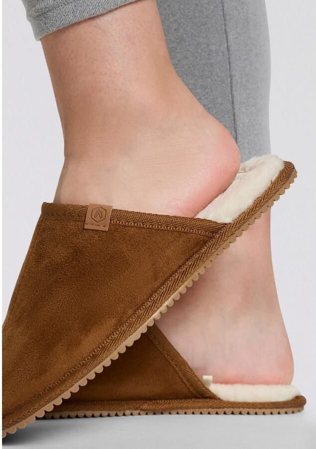 Apollo Pantoffels van suède-imitatie met rubberen zool (2-delig) - Foto 3