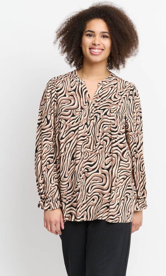 Aprico Gedessineerde blouse met patroon rondom