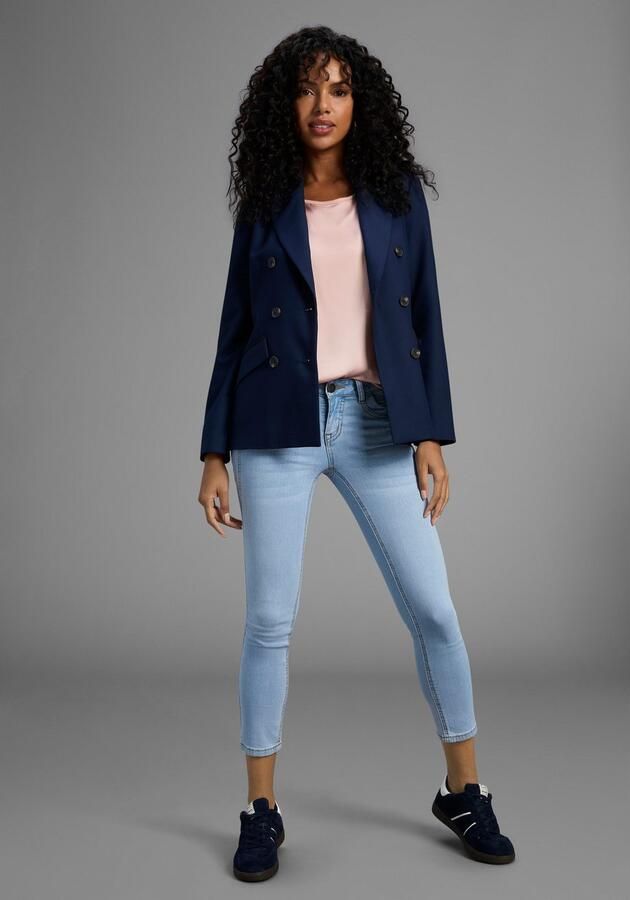 Arizona 7 8 jeans Met geren extra-strakke snit used-look-wassing lage taille - Foto 5