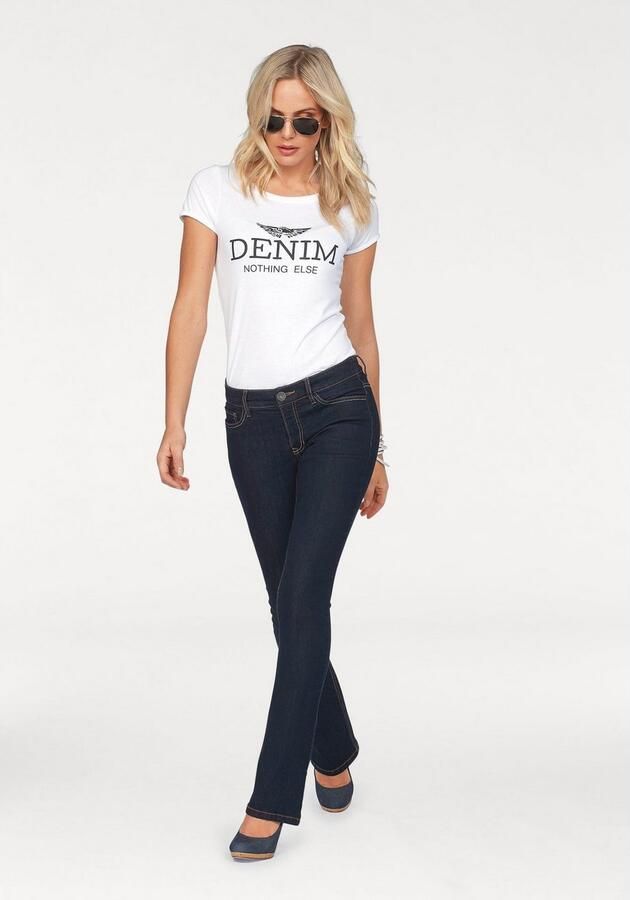 Arizona Bootcut jeans Met contrasterende stiksels normale taille bootcut 5-pocket-stijl donkere wassing - Foto 4