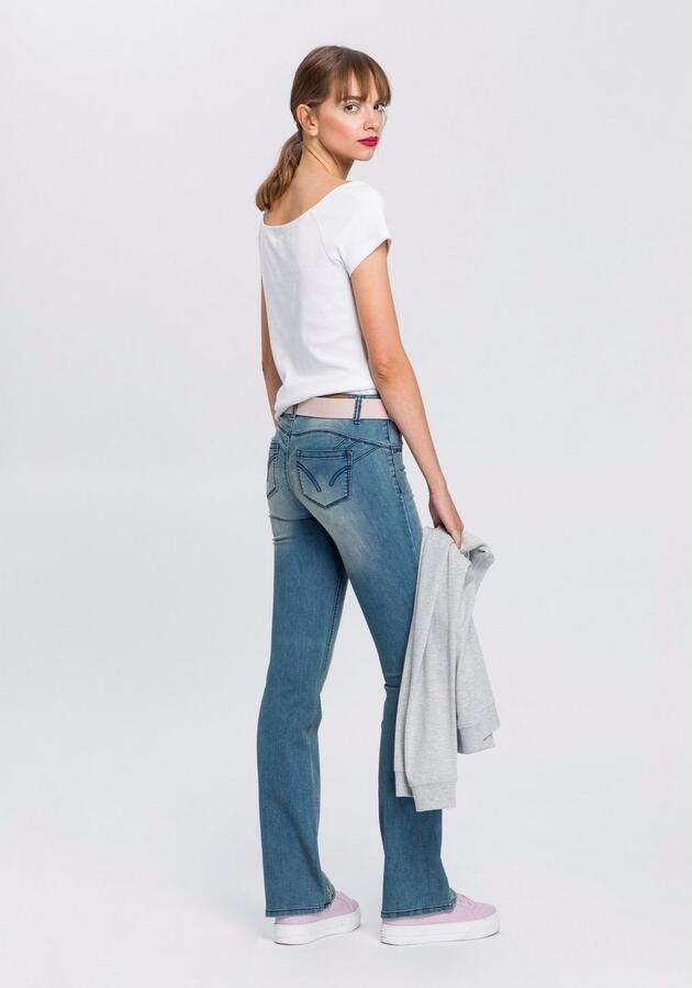 Arizona Bootcut jeans Shaping bootcut contraststiksels used-look-wassing lage taille - Foto 4