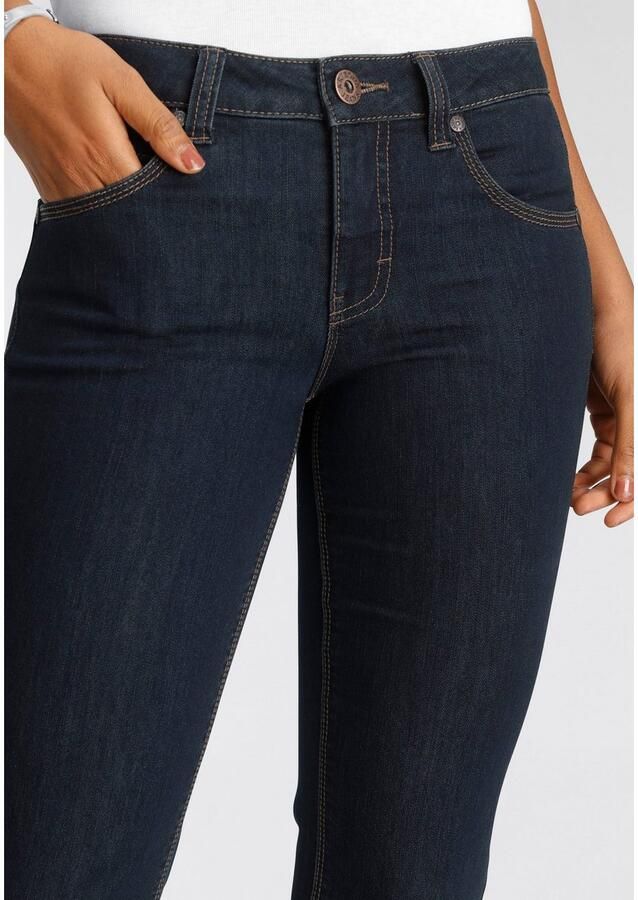 Arizona Bootcut jeans Shaping bootcut contraststiksels used-look-wassing lage taille