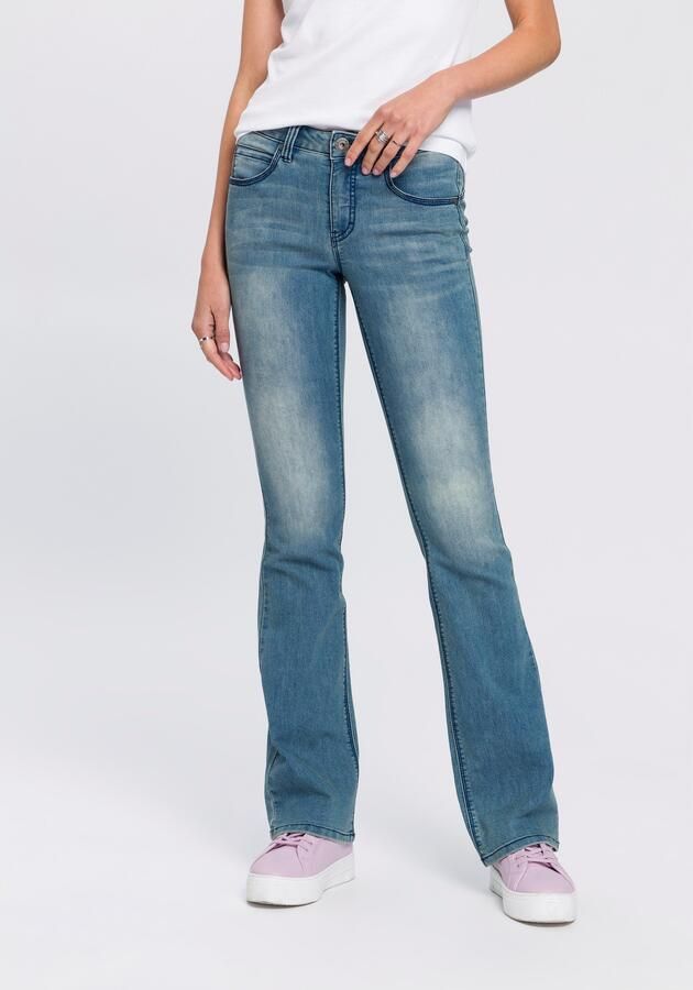 Arizona Bootcut jeans Shaping bootcut contraststiksels used-look-wassing lage taille - Foto 6