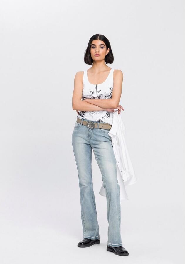 Arizona Bootcut jeans Shaping elastische pasvorm bootcut-pasvorm used-wassing hoge taille - Foto 4