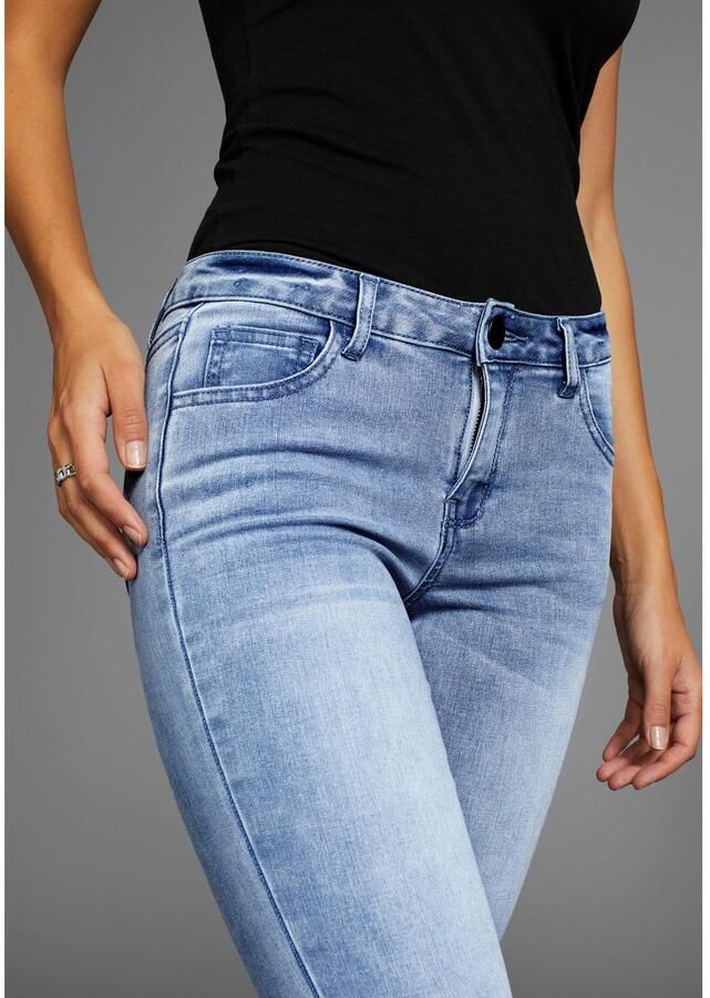 Arizona Bootcut jeans Ultra Stretch normale pasvorm baby-bootcut used-look-wassing