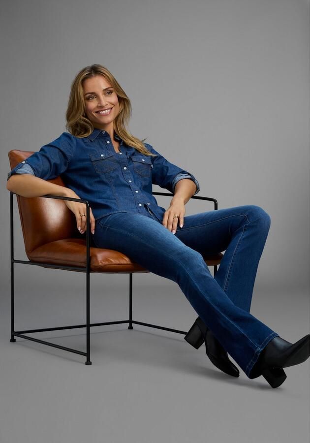 Arizona Bootcut jeans Ultra Stretch normale pasvorm baby-bootcut used-look-wassing - Foto 6