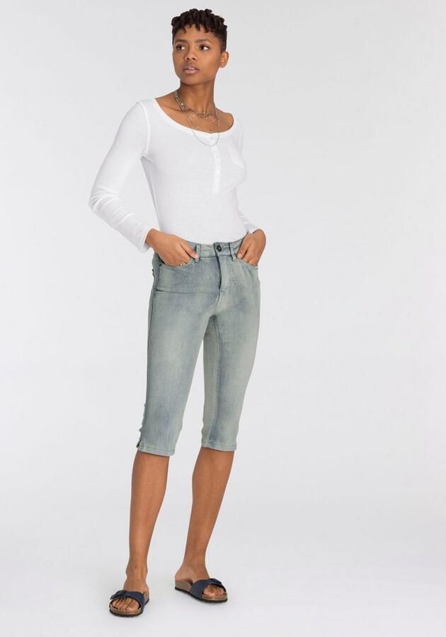 Arizona Capri jeans Met splitje in de zoom smalle pasvorm met stijlvolle studs hoge taille - Foto 4