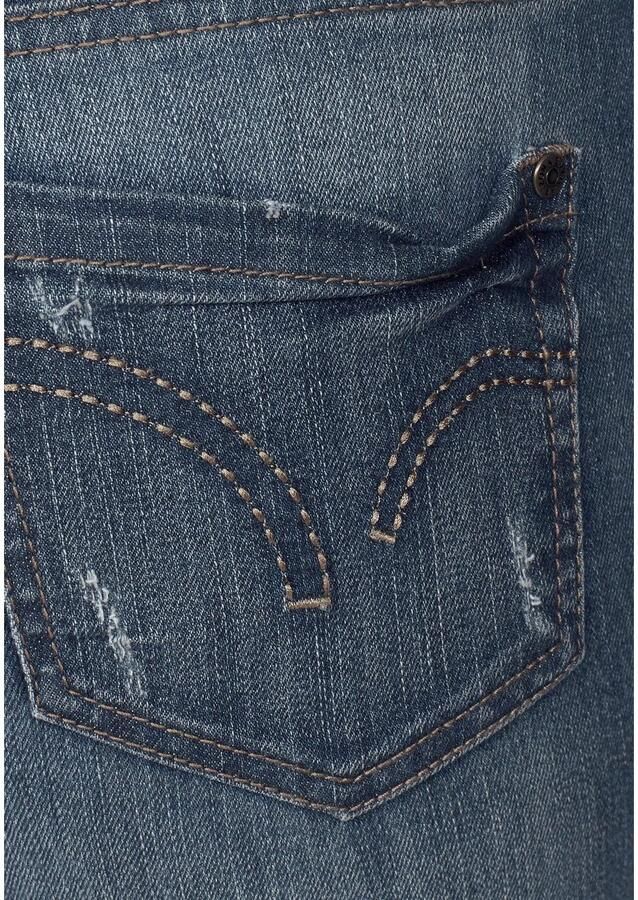 Arizona Capri jeans smalle pasvorm met destroyed-effecten lage taille