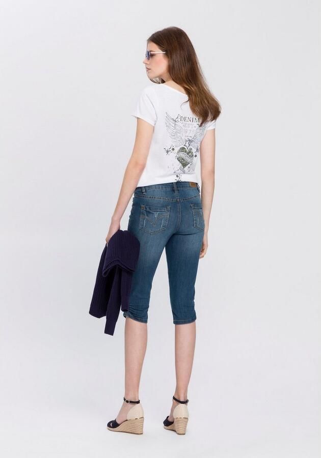 Arizona Capri jeans smalle pasvorm met destroyed-effecten lage taille - Foto 4