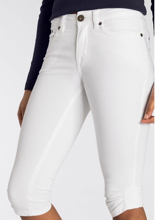 Arizona Capri jeans smalle pasvorm met destroyed-effecten lage taille