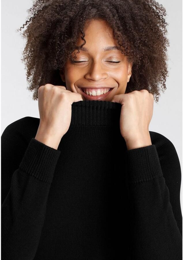 Arizona Gebreide trui Rollneck in effen kleur met grof breiselpatroon en coltrui - Foto 3