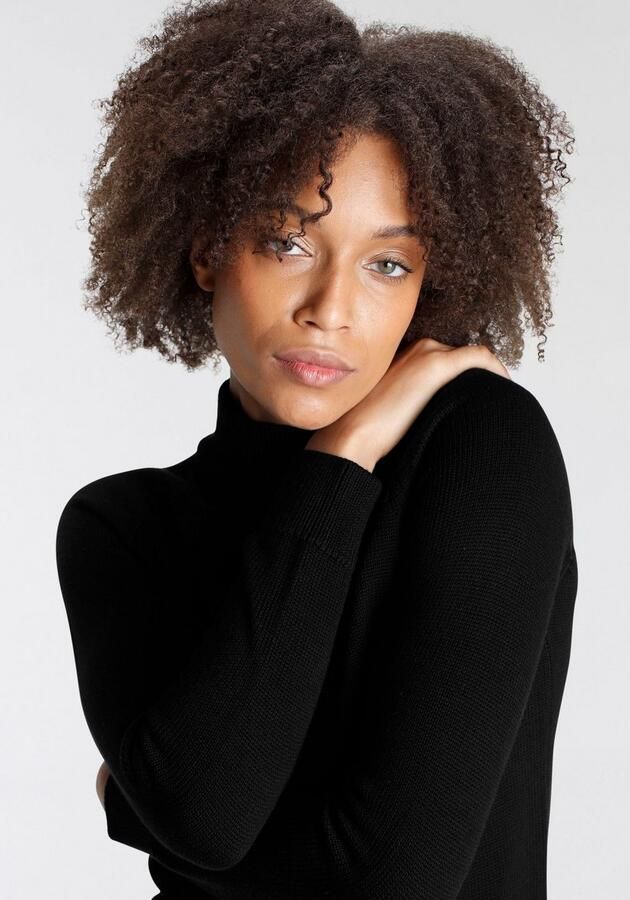 Arizona Gebreide trui Rollneck in effen kleur met grof breiselpatroon en coltrui - Foto 6