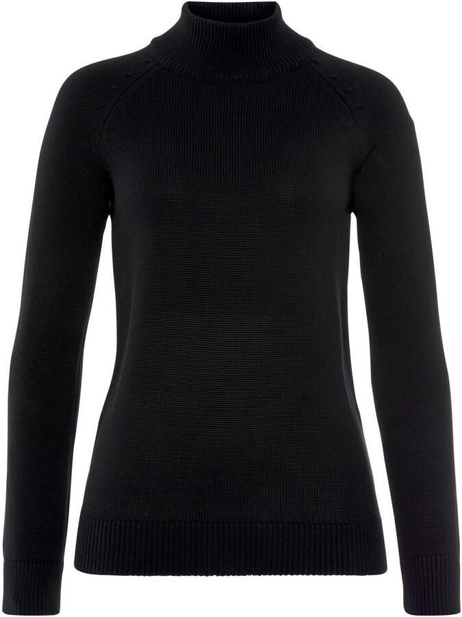 Arizona Gebreide trui Rollneck in effen kleur met grof breiselpatroon en coltrui