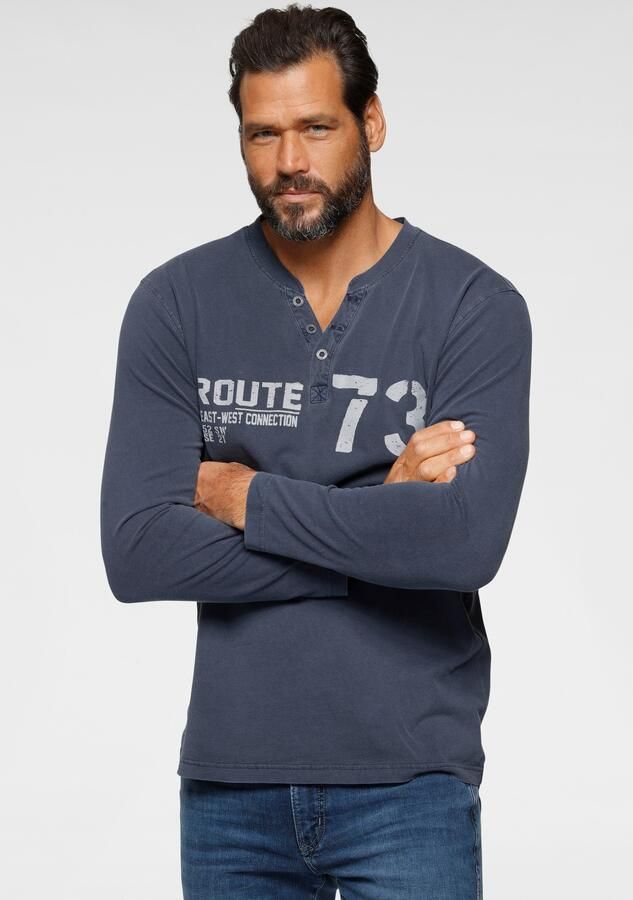 Arizona Henleyshirt Lange mouw casual ronde halslijn van katoen - Foto 7