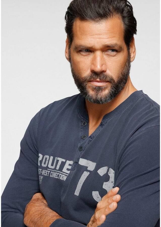 Arizona Henleyshirt Lange mouw casual ronde halslijn van katoen - Foto 2