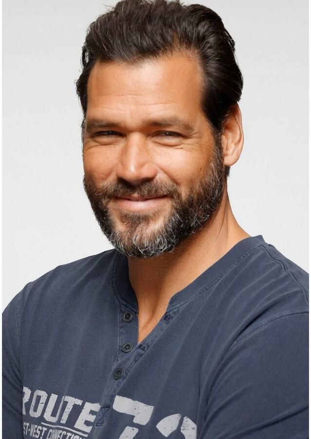 Arizona Henleyshirt Lange mouw casual ronde halslijn van katoen - Foto 3