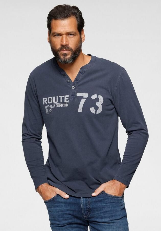 Arizona Henleyshirt Lange mouw casual ronde halslijn van katoen - Foto 6