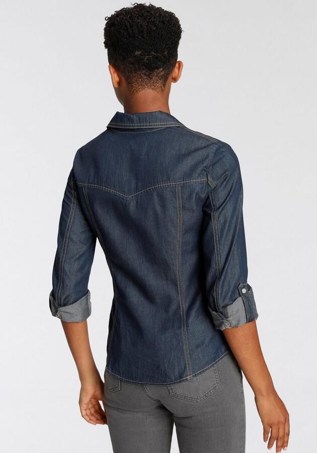 Arizona Jeans blouse Met drukknopen in parelmoer-look - Foto 8