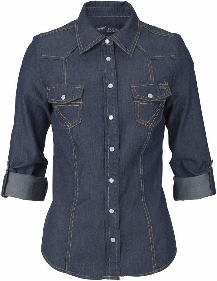 Arizona Jeans blouse Met drukknopen in parelmoer-look